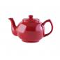 Preview: Teekanne 1100 ml Steingut glänzend rot, für 6 Tassen