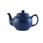 Preview: Teekanne 1100 ml Steingut matt blau, für 6 Tassen