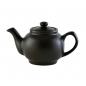 Preview: Teekanne 1100 ml Steingut matt schwarz, für 6 Tassen