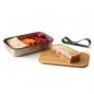 Preview: Edelstahl Sandwich Box - Olive, 1000 ml, Edelstahl/Bambusholz, Maße: 22,3 x 15 x 5,2 cm