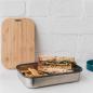 Preview: Edelstahl Sandwich Box - Ozean, 1000 ml, Edelstahl/Bambusholz, Maße: 22,3 x 15 x 5,2 cm