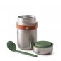 Preview: Food Flask - Olive, 400 ml, Edelstahl/Vegan Leder, Maße: 8,5 x 8,5 x 16 cm