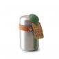 Preview: Food Flask - Olive, 400 ml, Edelstahl/Vegan Leder, Maße: 8,5 x 8,5 x 16 cm