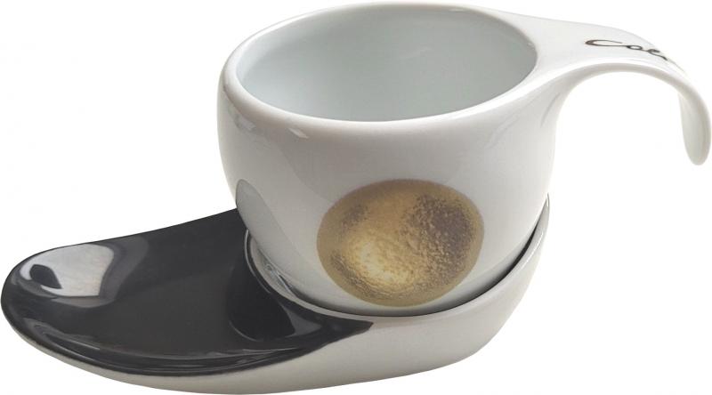 Espressotasse Vision 2tlg Point black/gold