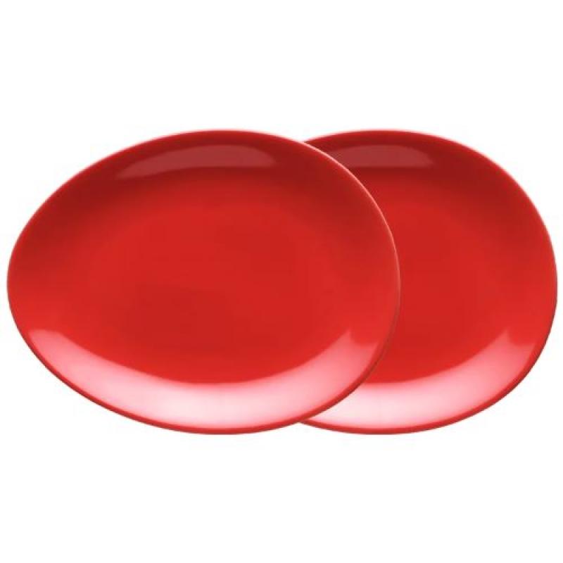 Luigi Colani Porzellan Teller Set oval 2 tlg. red