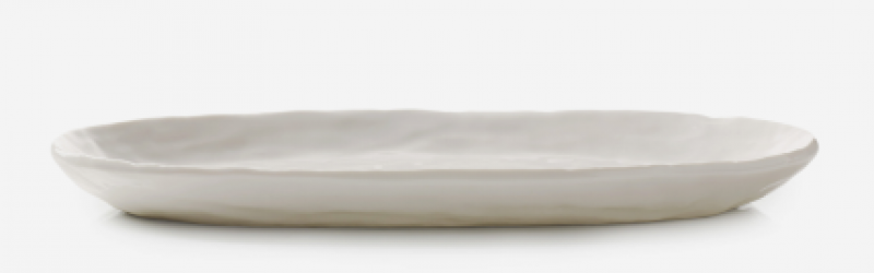 YLI OVALER TELLER 24.5 CM Alabaster Weiss